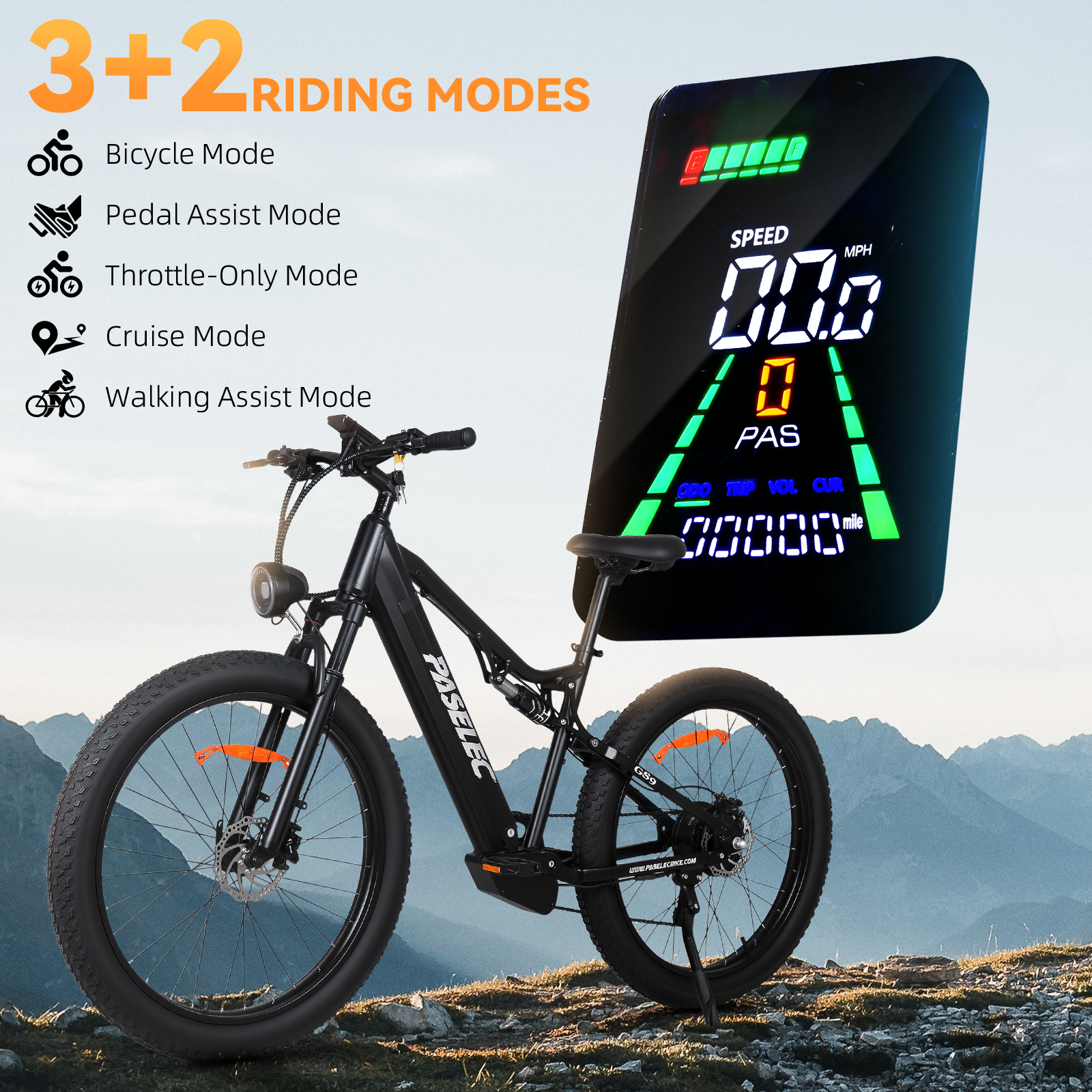 Paselec GS9 Pro 1300W Peak 27.5"*3.0 INCH EMTB