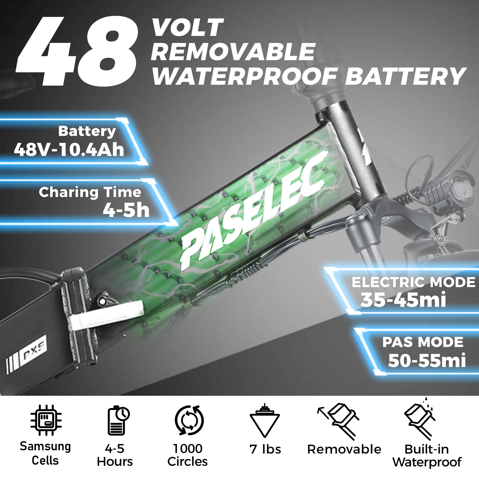 48V 12AH Battery for PX1 PX5 ebike
