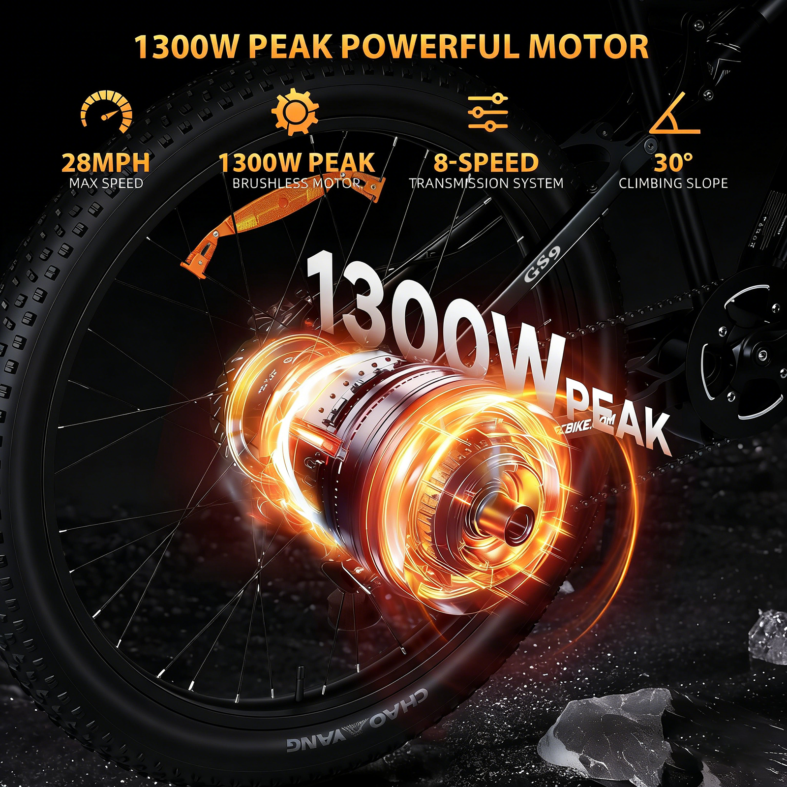 Paselec GS9 Pro 1300W Peak 27.5"*3.0 INCH EMTB