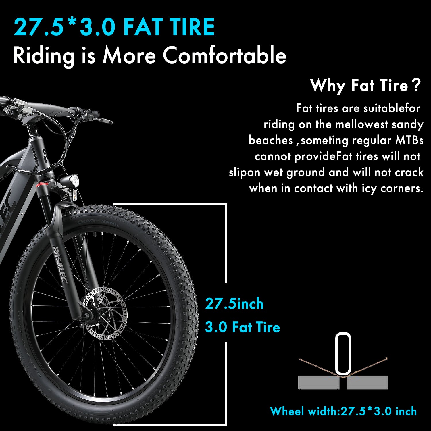 Paselec GS9 500W 27.5"*3.0 INCH EMTB