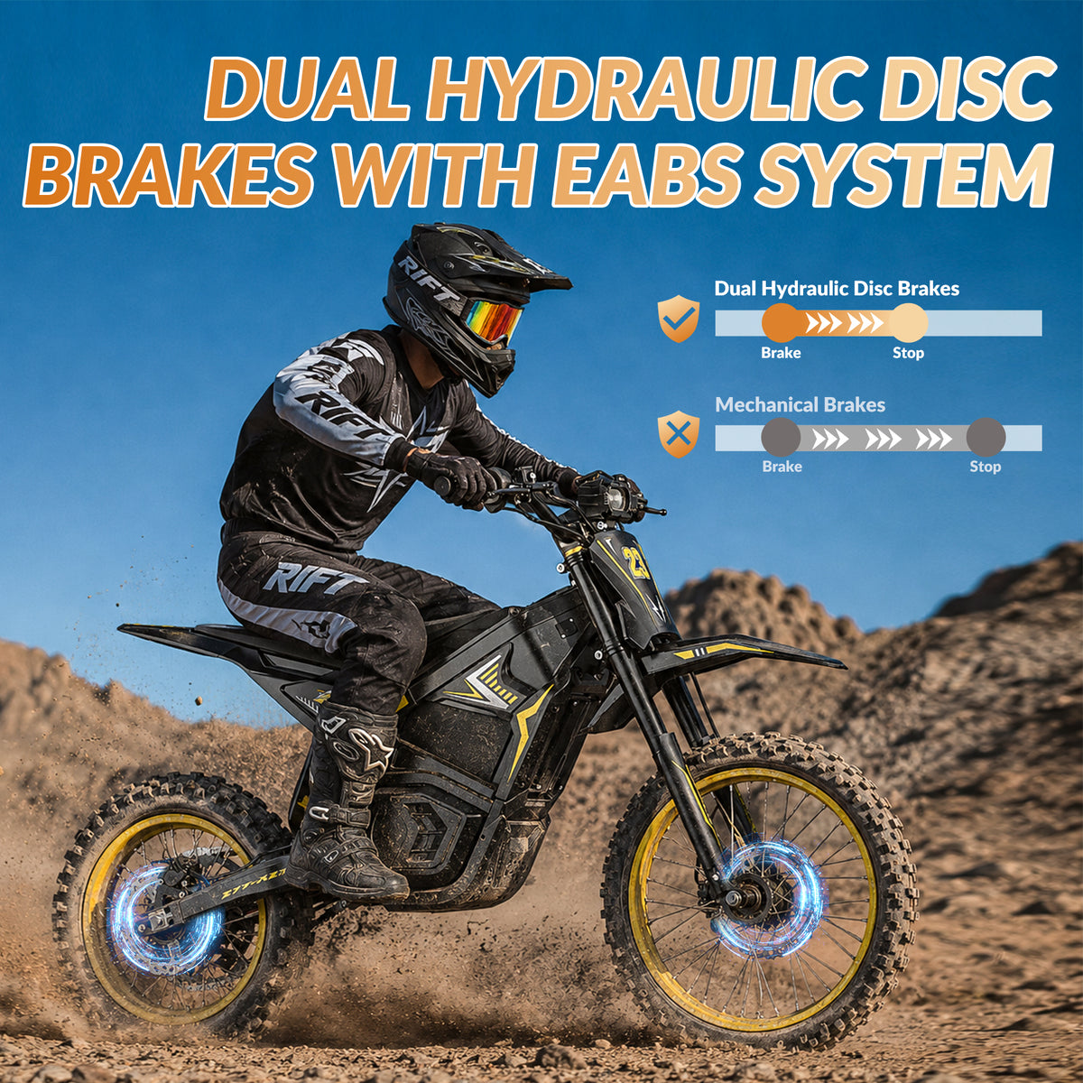 PASELEC EM04 PRO 5500W 50 MPH, 60-Mile Range Electric Dirt Bike