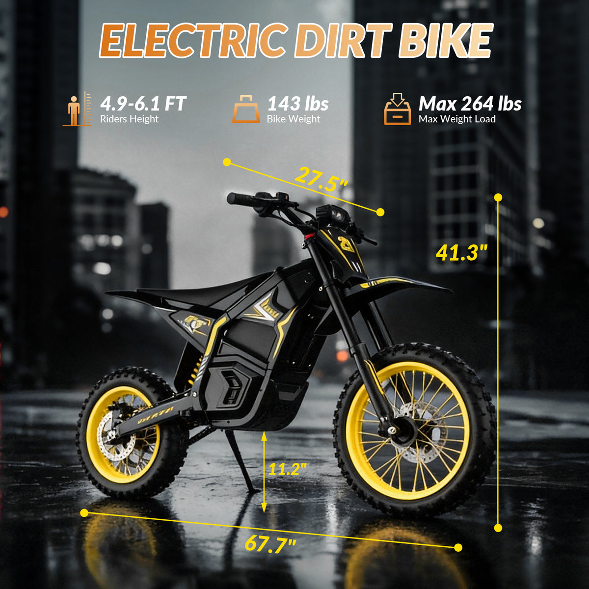 PASELEC EM04 PRO 5500W 50 MPH, 60-Mile Range Electric Dirt Bike